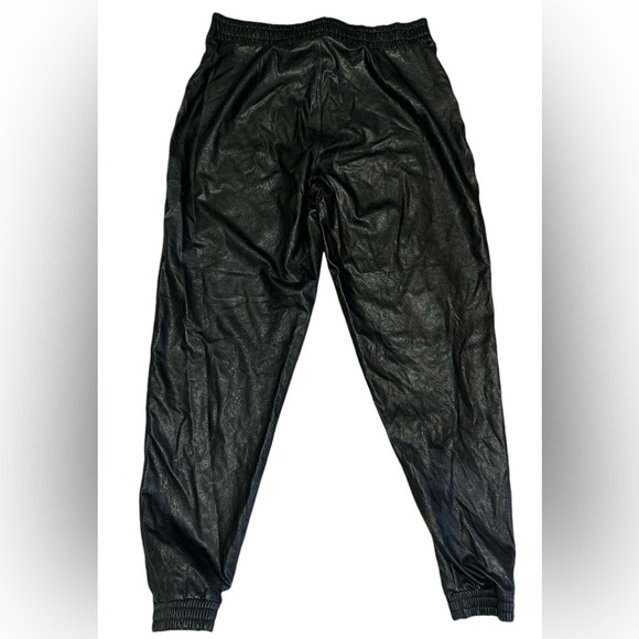 SPANX by Sarah Blakely Black Leather Like Jogger Pants Size L Womens - Picture 2 of 4